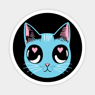 Transgender Pride Cat - Heart Eyes Magnet